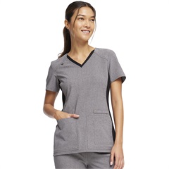 Cherokee iFlex V-Neck Knit Panel Top